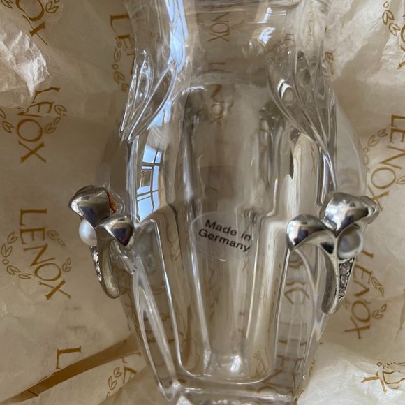 VINTAGE LENOX CRYSTAL PAVE JEWELS DIAMONDS & PEARLS MINI GRECIAN POSY 4"… - Picture 6 of 8